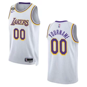 Custom Association Edition Los Angeles Lakers 2022-23 White Swingman Jersey - 49Native