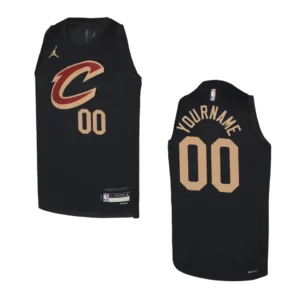 2022-23 Cleveland Cavaliers Youth Statement Edition Custom Black Jersey - 49Native