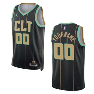 Charlotte Hornets Custom 2022-23 City Edition Black Swingman Jersey - 49Native