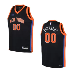 Youth New York Knicks 2022-23 City Edition Custom Black Jersey - 49Native
