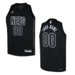 Youth Brooklyn Nets 2022-23 Statement Edition Custom Black Jersey - 49Native