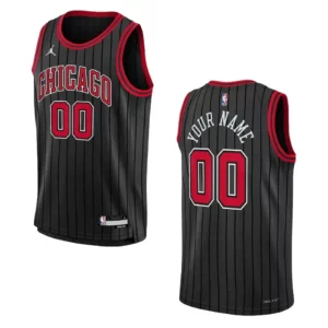 Youth Chicago Bulls 2022-23 Statement Edition Custom Black Jersey - 49Native