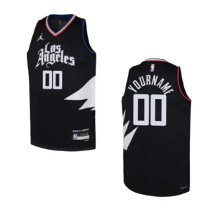 Youth Los Angeles Clippers 2022-23 Statement Edition Custom Black Jersey - 49Native