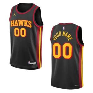 Youth Atlanta Hawks 2022-23 Statement Edition Custom Black Jersey - 49Native