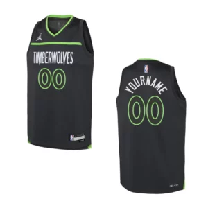 Youth Minnesota Timberwolves 2022-23 Statement Edition Custom Black Jersey - 49Native
