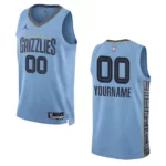 Memphis Grizzlies Custom 2022-23 Statement Edition Blue Swingman Jersey - 49Native