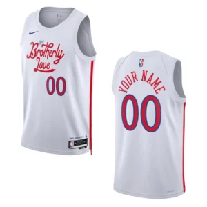 Custom City Edition Philadelphia 76ers 2022-23 White Swingman Jersey - 49Native