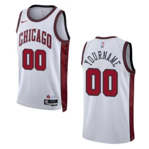 Custom City Edition Chicago Bulls 2022-23 White Swingman Jersey - 49Native