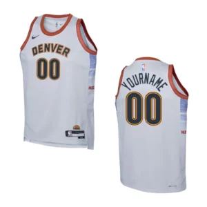 Youth Denver Nuggets 2022-23 City Edition Custom Grey Jersey - 49Native