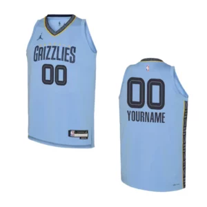 2022-23 Memphis Grizzlies Youth Statement Edition Custom Light Blue Jersey - 49Native