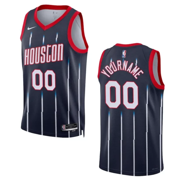 Houston Rockets Custom 2022-23 City Edition Navy Swingman Jersey - 49Native