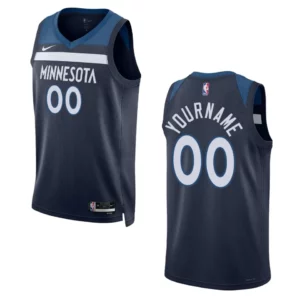 Minnesota Timberwolves Custom 2022-23 Icon Edition Navy Swingman Jersey - 49Native