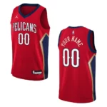 2022-23 New Orleans Pelicans Youth Statement Edition Custom Red Jersey - 49Native