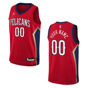 2022-23 New Orleans Pelicans Youth Statement Edition Custom Red Jersey - 49Native