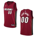 2022-23 Miami Heat Youth Statement Edition Custom Red Jersey - 49Native