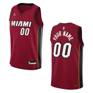 2022-23 Miami Heat Youth Statement Edition Custom Red Jersey - 49Native