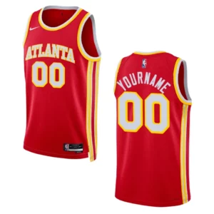 Atlanta Hawks Custom 2022-23 Icon Edition Red Swingman Jersey - 49Native