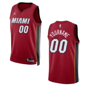Miami Heat Custom 2022-23 Statement Edition Red Swingman Jersey - 49Native