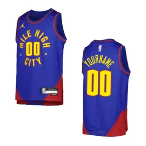2022-23 Denver Nuggets Youth Statement Edition Custom Blue Jersey - 49Native