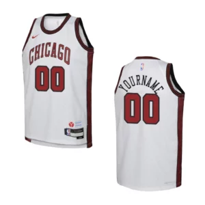 2022-23 Chicago Bulls Youth City Edition Custom White Jersey - 49Native