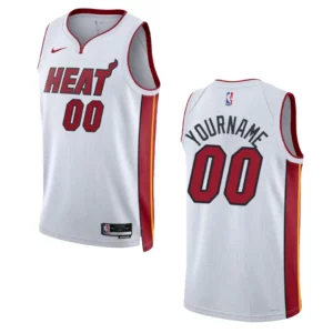 Miami Heat Custom 2022-23 Association Edition White Swingman Jersey - 49Native
