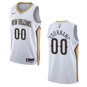 New Orleans Pelicans Custom 2022-23 Association Edition White Swingman Jersey - 49Native