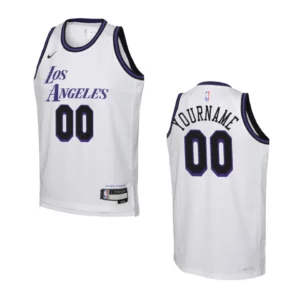 Youth Los Angeles Lakers 2022-23 City Edition Custom White Jersey - 49Native