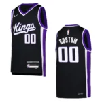 2023-24 Sacramento Kings Youth Icon Edition Custom Black Jersey - 49Native