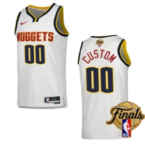 Custom White 2023 NBA Finals Denver Nuggets Association Edition Jersey - 49Native
