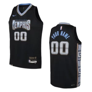 Memphis Grizzlies 2022-23 City Edition Youth Custom Black Jersey - 49Native