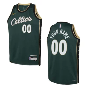Boston Celtics 2022-23 City Edition Youth Custom Green Jersey - 49Native