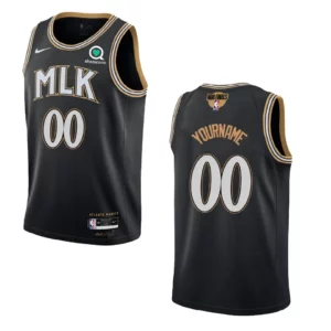Atlanta Hawks Custom 2021 NBA Playoffs Bound Jersey Black - 49Native