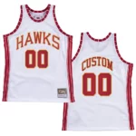Atlanta Hawks Custom Hardwood Classics Jersey Retro White - 49Native