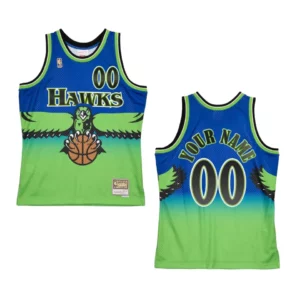 Custom Atlanta Hawks Reload 2.0 Hardwood Classics Jersey Blue - 49Native