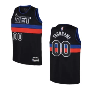 Detroit Pistons 2022-23 Statement Edition Youth Custom Black Jersey - 49Native