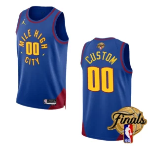 Custom Blue 2023 NBA Finals Denver Nuggets Statement Edition Jersey - 49Native