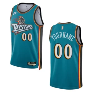 Detroit Pistons Custom Teal Swingman 2022-23 Classic Edition Jersey - 49Native