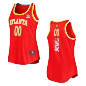 Custom Atlanta Hawks Women's Icon Edition Fast Break Jersey Red - 49Native