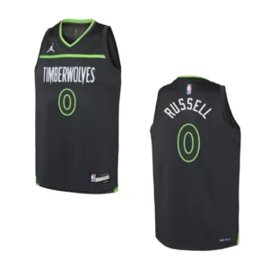 Youth Minnesota Timberwolves 2022-23 Statement Edition D'Angelo Russell Black Jersey - 49Native
