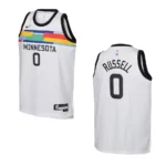 Minnesota Timberwolves 2022-23 City Edition Youth D'Angelo Russell White Jersey - 49Native