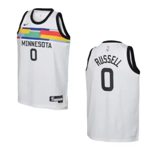 Minnesota Timberwolves 2022-23 City Edition Youth D'Angelo Russell White Jersey - 49Native