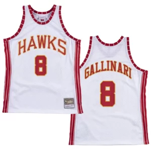 Atlanta Hawks Danilo Gallinari Hardwood Classics Jersey Retro White - 49Native