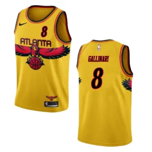 Danilo Gallinari Atlanta Hawks 2021 City Edition Throwback Jersey Yellow - 49Native