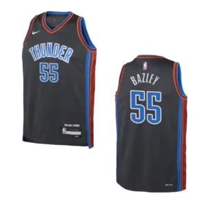 2022-23 Oklahoma City Thunder Youth City Edition Darius Bazley Grey Jersey - 49Native