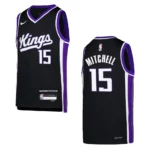 2023-24 Sacramento Kings Youth Icon Edition Davion Mitchell Black Jersey - 49Native
