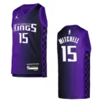 2023-24 Sacramento Kings Youth Statement Edition Davion Mitchell Purple Jersey - 49Native