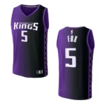 De'Aaron Fox Statement Edition Sacramento Kings 2023-24 Purple Fastbreak Replica Jersey - 49Native