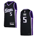 2023-24 Sacramento Kings Youth Icon Edition De'Aaron Fox Black Jersey - 49Native