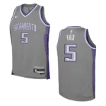 Sacramento Kings 2022-23 City Edition Youth De'Aaron Fox Grey Jersey - 49Native