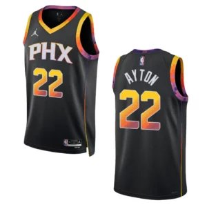 Phoenix Suns DeAndre Ayton 2022-23 Statement Edition Black Swingman Jersey - 49Native